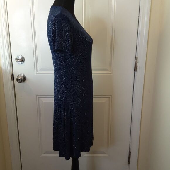 (3/$20) Marian & Maral navy blue short sleeve glitter dress - Picture 8 of 13